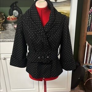 Tulle Black and White Polka Dot Blazer